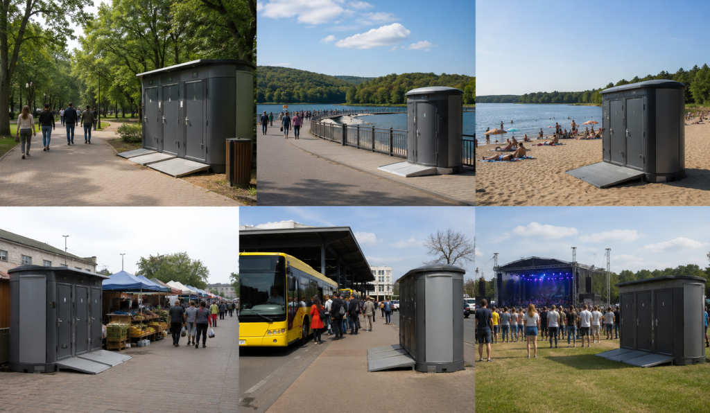 Типові локації для санітарних модулів